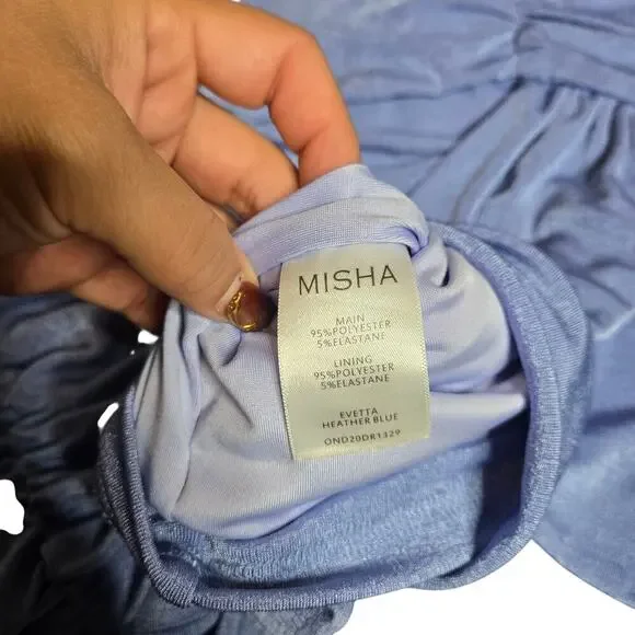 Revolve X Misha Evetta Dress in Heather Blue Size: 4 - Picture 3 of 7